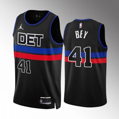 Detroit Pistons #41 Saddiq Bey Men's Black NBA 2022-23 Statement Edition Jersey Men's